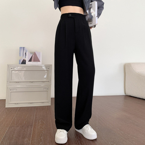 Pantalon De Vestir Mujer De Talle Alto Y Suelto