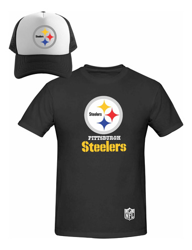 Kit Playera + Gorra Modelo Pittsburgh Steelers Estampado