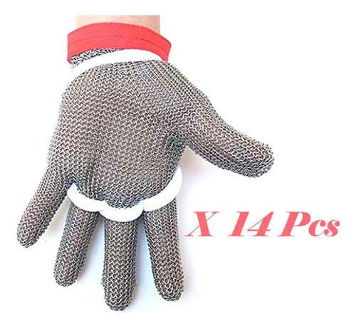 Inoxidable 304 De Grado Alimenticio Guantes 14 Piezas