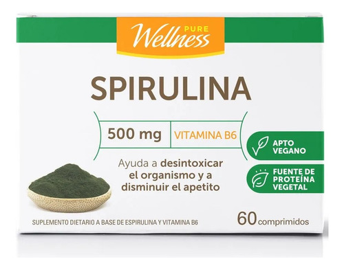 Espirulina 500 Mg Pure Wellness X 60 Comprimidos
