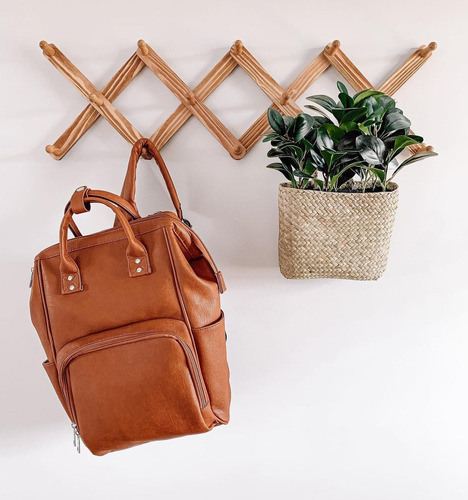 Bolso Mochila Maternal Eco Cuero Imperm C/ Cambiador Rufina