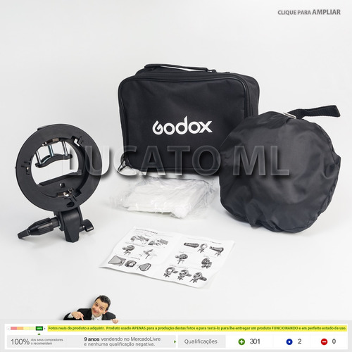 Softbox Godox 50x50 + Suporte Flash Dedicado Speedlight | 2a