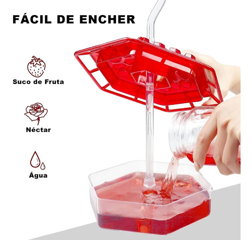 Imagem 6 de 10 de Alimentador Bebedouro Inteligente Hexagonal Para Beija-flor