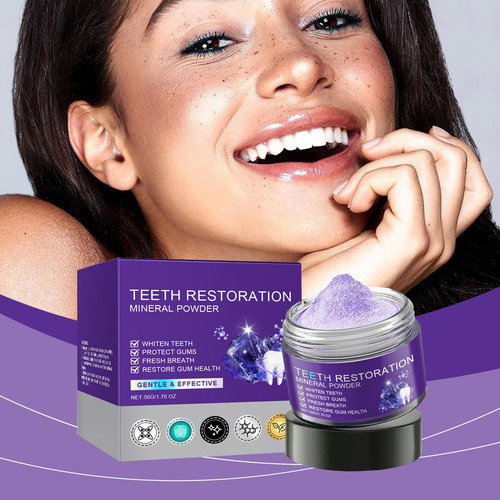 La Pasta De Dientes Blanqueadora Morada De 3 Piezas Limpia Y