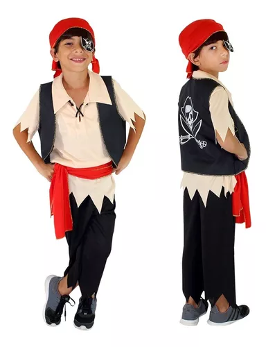 Fantasia Pirata Infantil Masculino Menino Criança 2 a 8 anos Carnaval na  Americanas Empresas