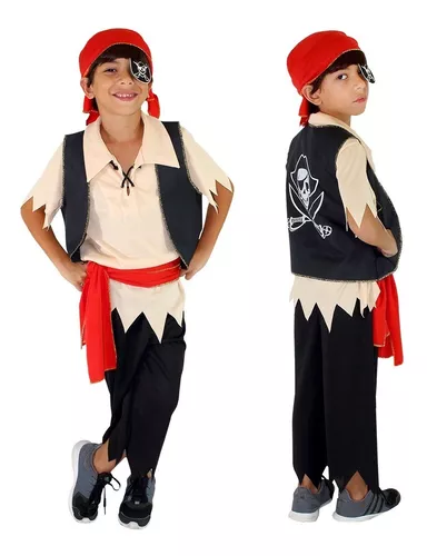 Fantasia de Pirata Infantil Masculino de Halloween