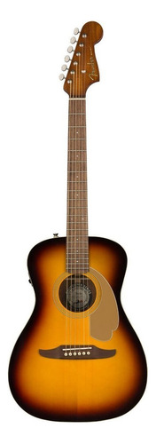 Violão eletroacústica Fender California Malibu Player para destros sunburst nogueira brilhante