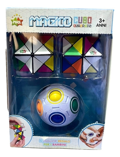 Cubo Mágico Origami Pack 3pcs Fidget Antiestrés Didáctico