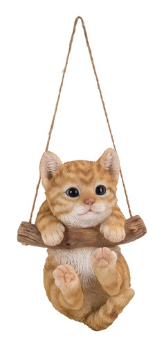 Figura Decorativa Colgante Gato Anaranjado