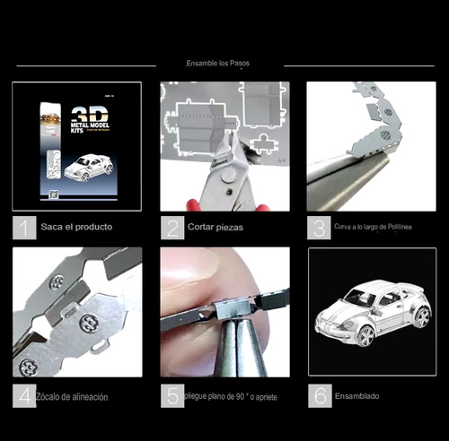 Rompecabezas Puzzle Metalico Metal 3d Auto Bettle Carro