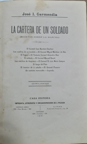 5608 La Cartera De Un Soldado - Garmendia, José I.