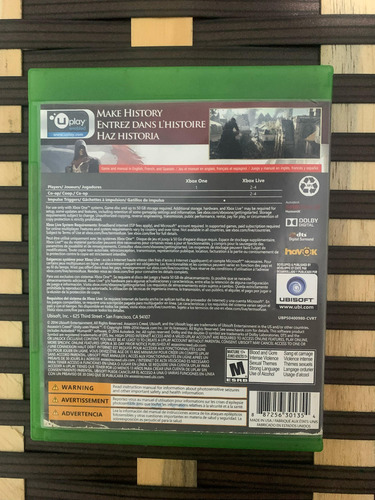 Mídia Física Assassins Creed Unity Xbox One