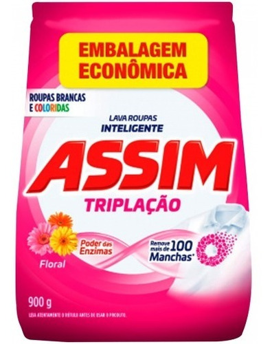 Lava Roupas Em Pó Triplação Floral Assim 900g