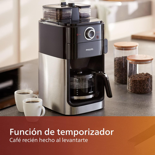 Philips Cafetera Con Molinillo De Café - Jarra Cristal 1.2l