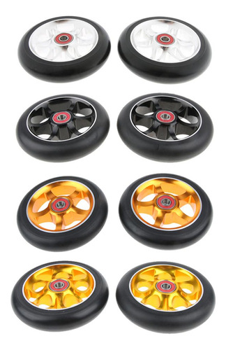 2 Piezas Rueda Scooter Parte Reempalable Multiusos Plata