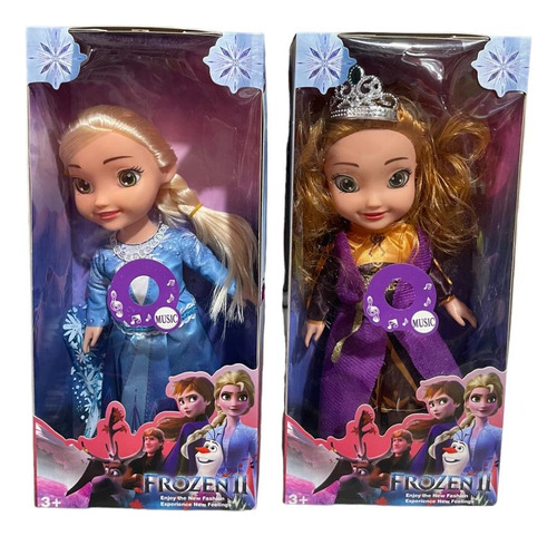 Muñeca Frozen 2 Anna Y Elsa 25cm Con Musica X1 A Eleccion 