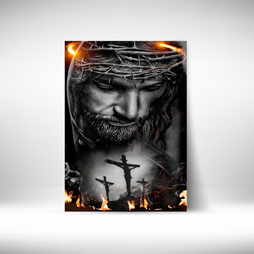 Cuadro Decorativo Metal Hd Jesucristo 40x60