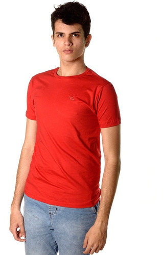Camiseta Masculina Básica 100% Algodão Neesie Vermelha