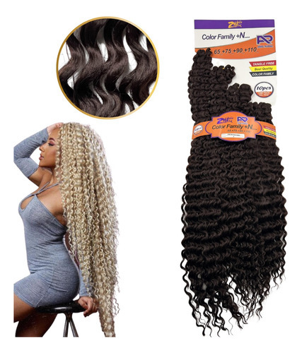 Cabelo Cacheado Orgânico Ariel Rússia Zhang 110cm Crochet