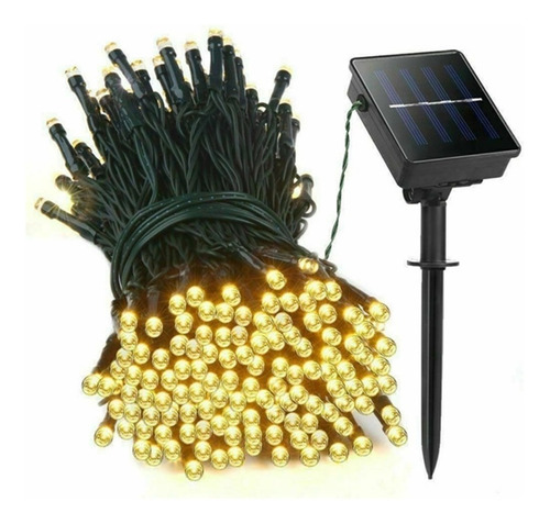 Imagen 1 de 10 de Guirnalda Solar Luces Led Exterior 10 Metros Lineal Shox