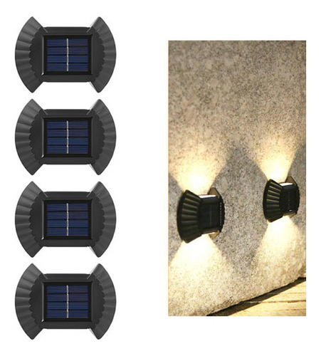 Kit 4 Luz Jardim Led Prova Dágua Casa Muro Cerca Decoração