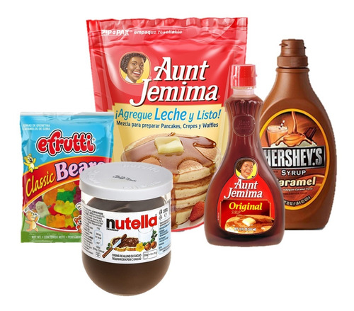 Combo Pancakes Dulce Aunt Jemima Nuella E.frutti Herheys