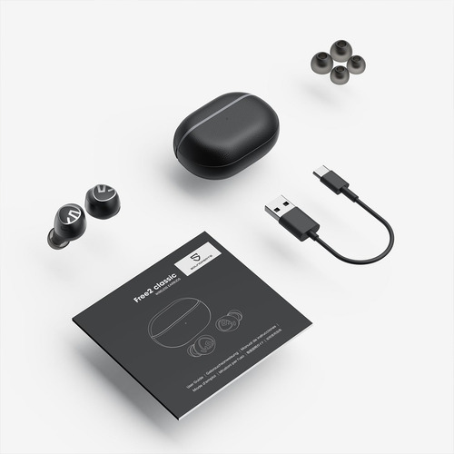 Imagen 2 de 9 de Auriculares Inalámbricos Soundpeats Free 2 Negro 8 Hs Táctil
