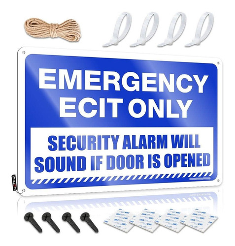 Bar For Man Cave Emergency Exit Only Sign Security Alarm