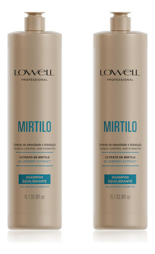 Kit 2 Shampoo Lowell Extrato De Mirtilo Litro