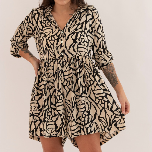 Mono Nano Oversize Poplin Estampado Rosario #e2338