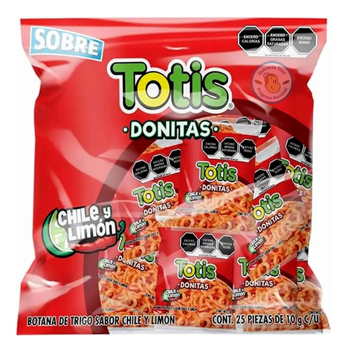 Totis Donitas Chile Y Limón 25piezas 10g. C/u