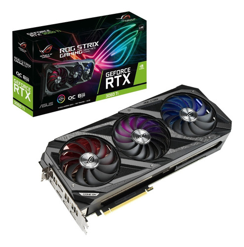 Placa Video Nvidia Asus Rog Strix Geforce Rtx 3060 Ti 8gb Oc