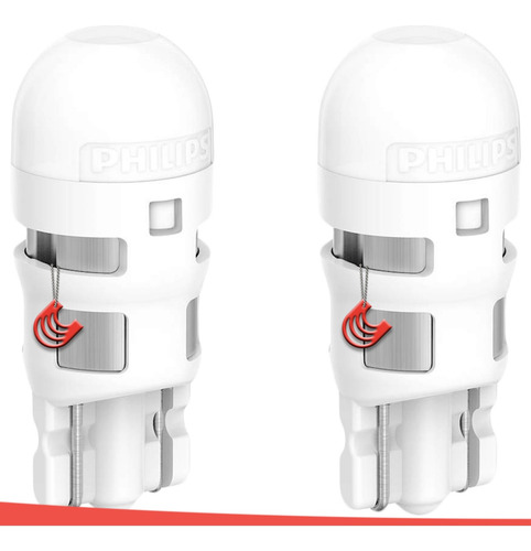 Imagem 3 de 6 de Lampada Philips Pingo Ultinon Led 6000k W5w T10 Super Branca