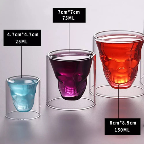Gcc Copas De Cristal Calavera Halloween Vasos Vino Tequila