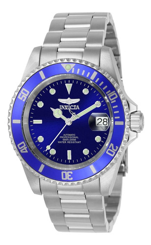 Reloj Invicta Hombre Pro Diver 9094ob Acero Inoxidable Color de la correa Plateado Color del bisel Azul Color del fondo Azul