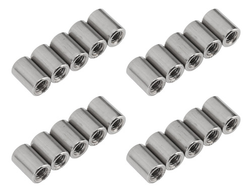 Tuerca De Conexión Redonda, 20 Piezas, Varilla De Acero Inox