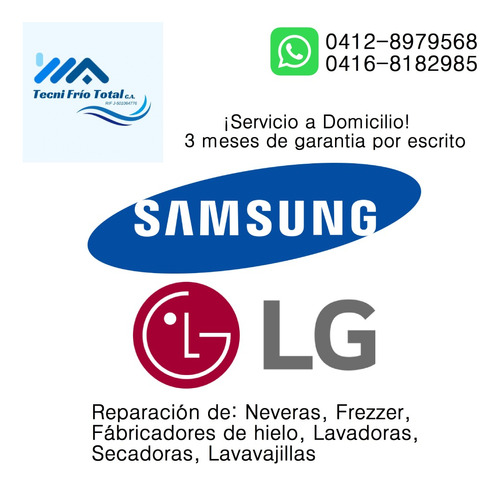 Reparación Servicio Neveralavadora Secadora LG Samsung Mabe 