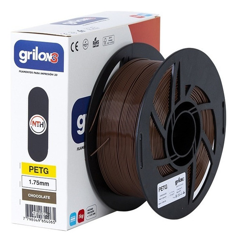 Filamento 3d Petg Grilon 3 Pet G 1.75 1kg Impresora 3d Color Chocolate