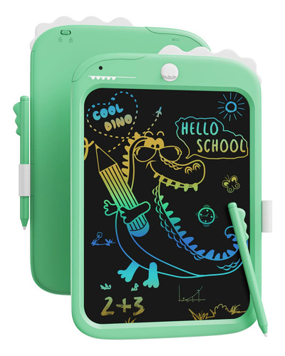 Tableta De Escritura Kikapabi Green Dinosaur De 10 Pulgadas