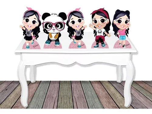 Kit Luluca e Panda 5 Display + 3 Quadros Decoração Festa MDF