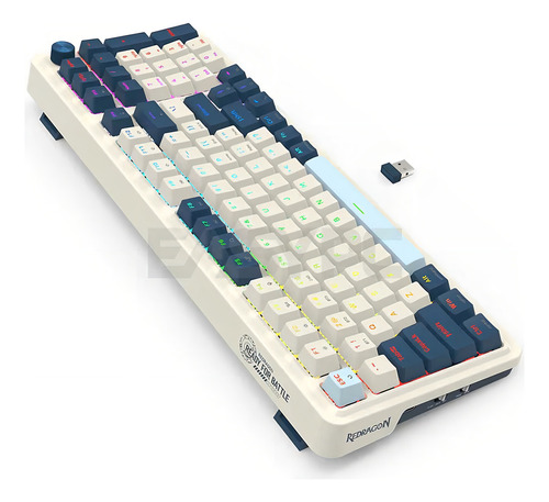 Teclado Gamer Wireless Redragon Eisa Pro K686 Blanco Ingles