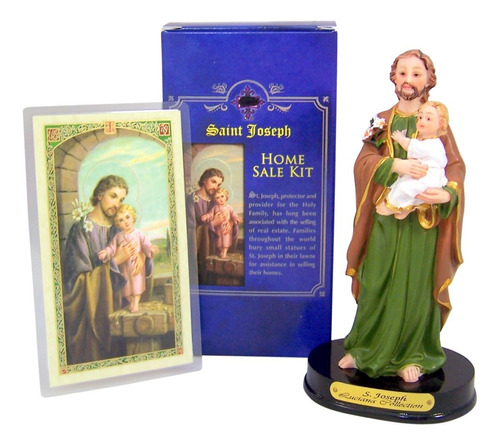 Home Seller Kit Con Estatua De Resina De San Jose Y Tarjeta 