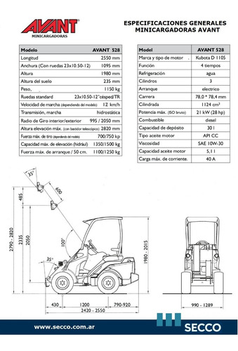 Imagen 4 de 11 de Minicargadora Articulada Multifunción Avant Nueva 0hs Desde