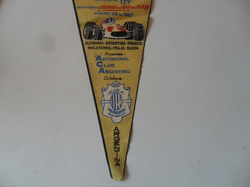 Banderin Antiguo Ypf Formula 3 Club Peñarol Mar Del Plata