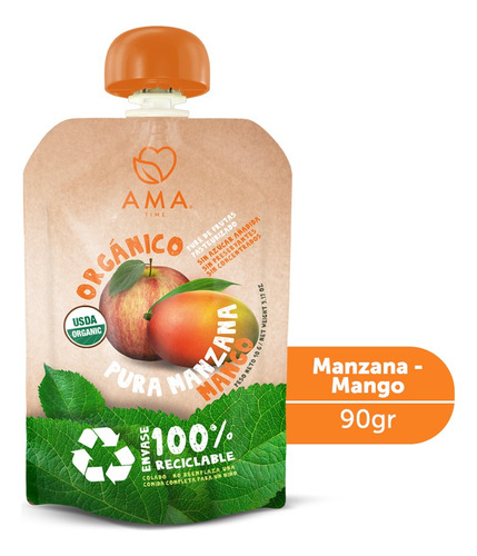 Ama Pure Manzana Mango Organico 90 G