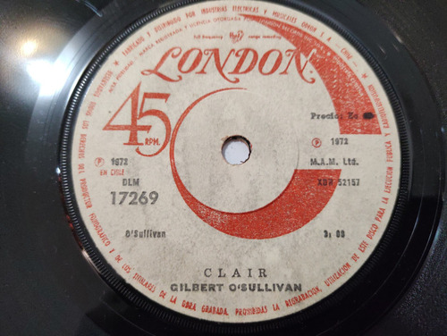 Vinilo Single De Gilbert O'sullivan /// Clair ( B113 (Usado)