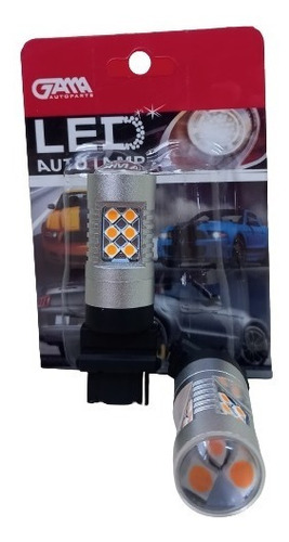 Bombillo 1 Contacto Lupa 24 Led Base Metal 3156 12/24v Ambar