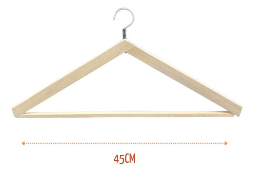 Imagen 3 de 8 de Perchas De Madera Clasicas Art 004 X 50 Unidades $