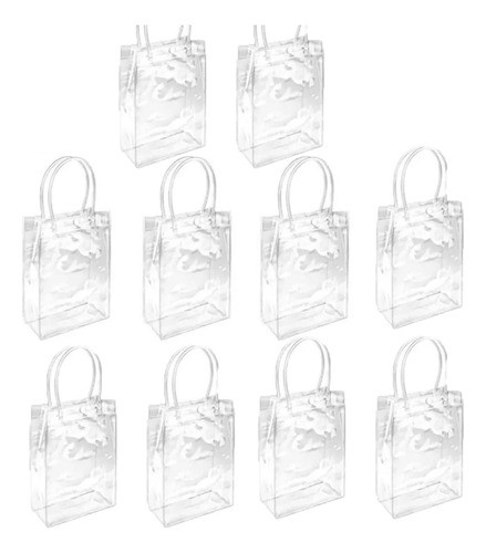 10 Unidades Bolsas De Regalo De Plástico Pvc Reutilizable
