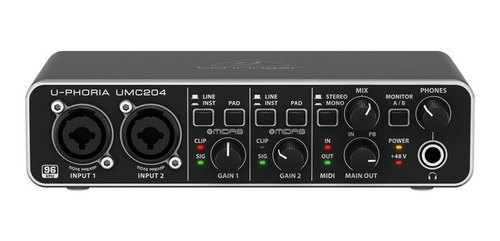 Behringer U-phoria Umc204 Hd Interfaz Audio Midi Usb 2x4 6pa